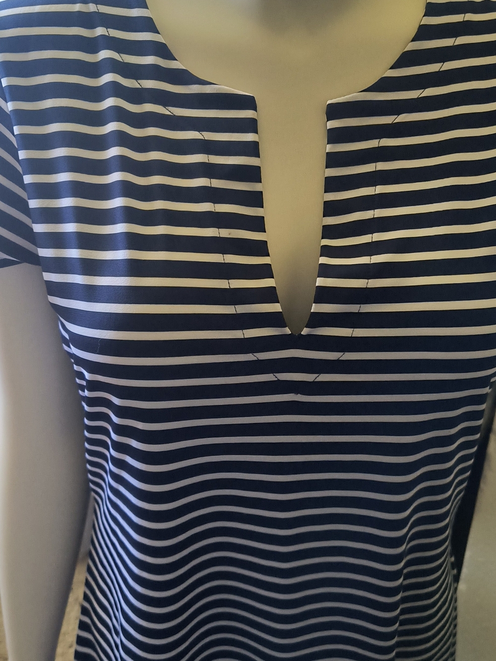 Vineyard Vines Navy and White Striped Notch-Neck Tunic